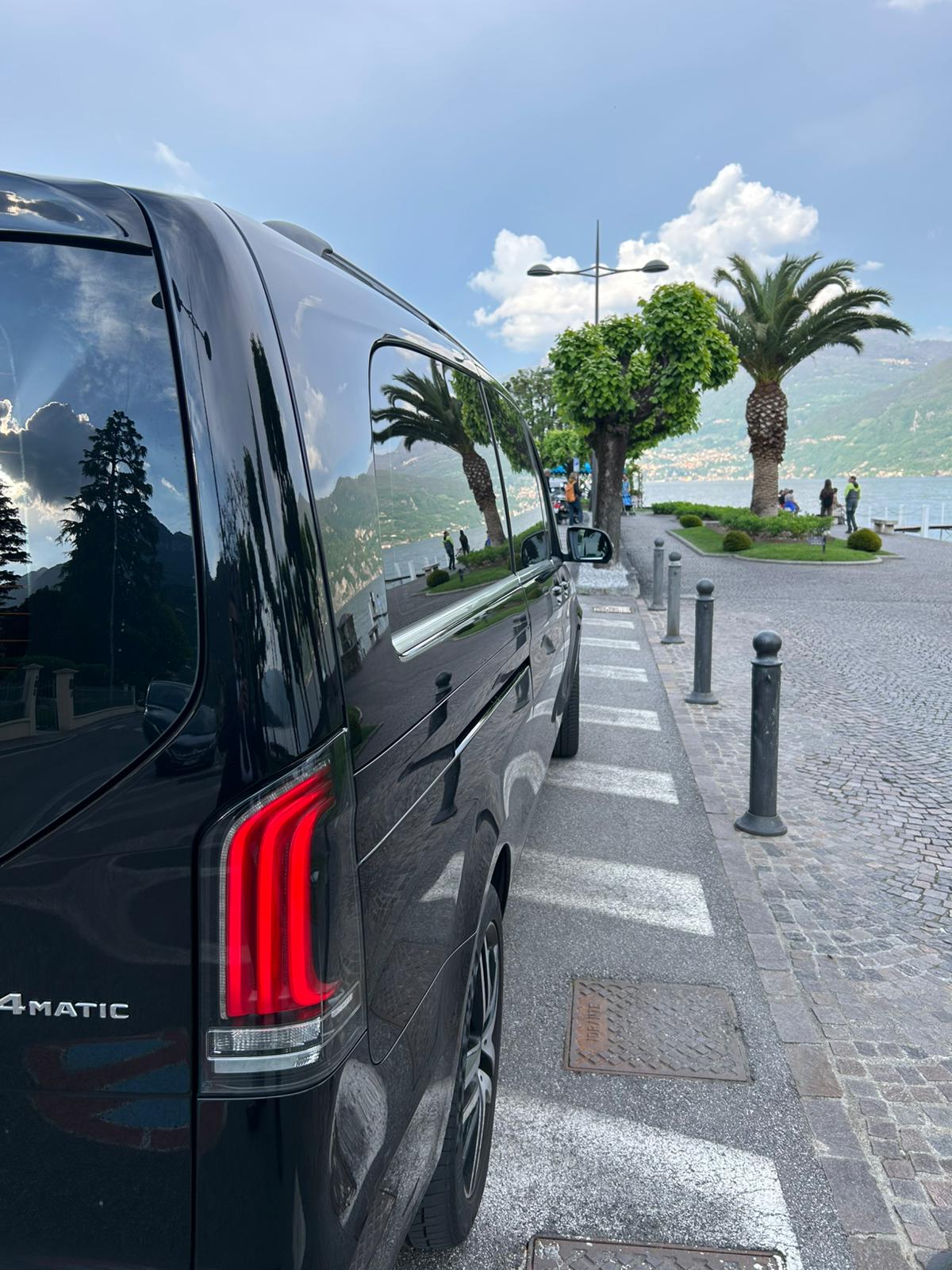 Vehicle on Lake Como promenade